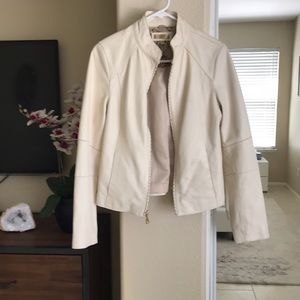 Wilson’s Cream Leather Moto Jacket